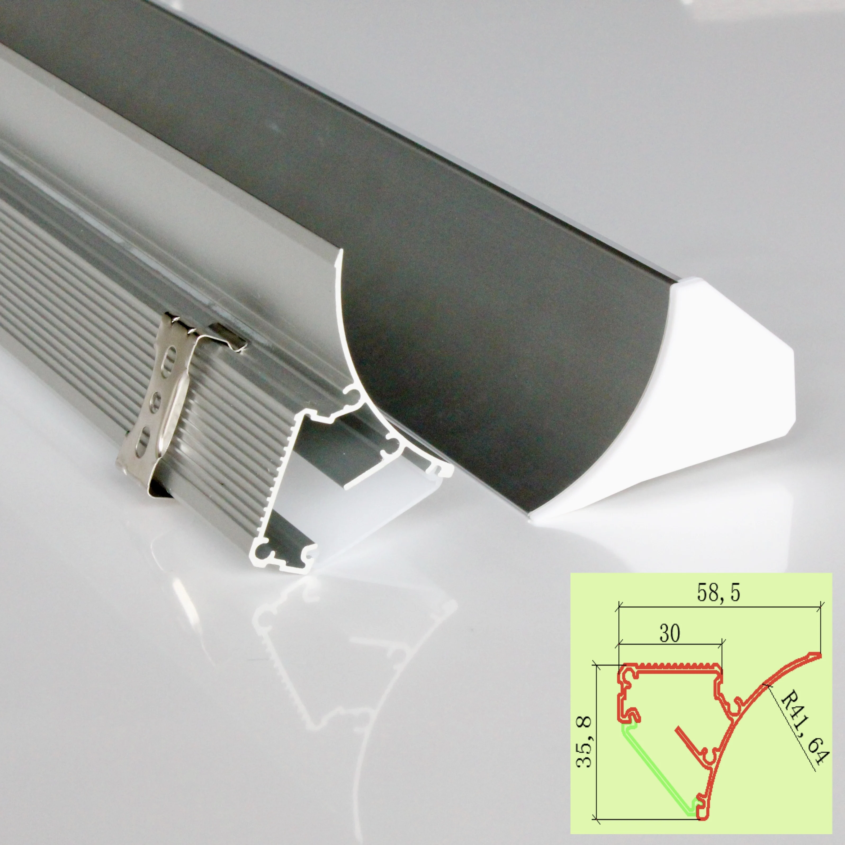 10m(5pcs) a lot 2m per piece Wall mounted led aluminum profile extrusion for led strips with milky diffuse cover