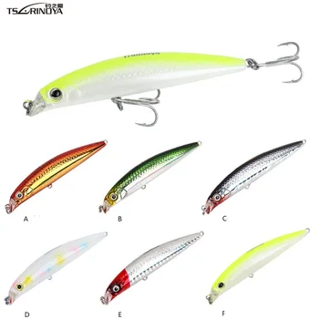 

TSURINOYA Minnow Fishing Lure 10g/90mm 6 colors depth 0.5m with Treble Hooks Fishing Tackle