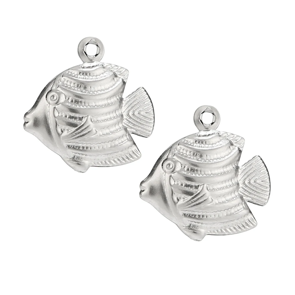 

10pcs Silver Charm Pendant Connector Ocean Fish & Sea Creatures for Making Bracelet and Necklace DIY 18x17mm