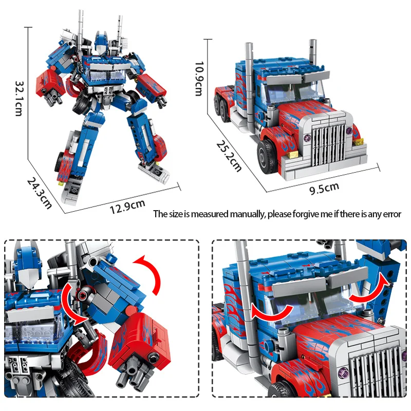 833 шт., техническая модель, трансформация, аниме, серия, детский робот, игрушка, фигурка, игрушка, 2 размера, робот, машинка, игрушка для мальчика