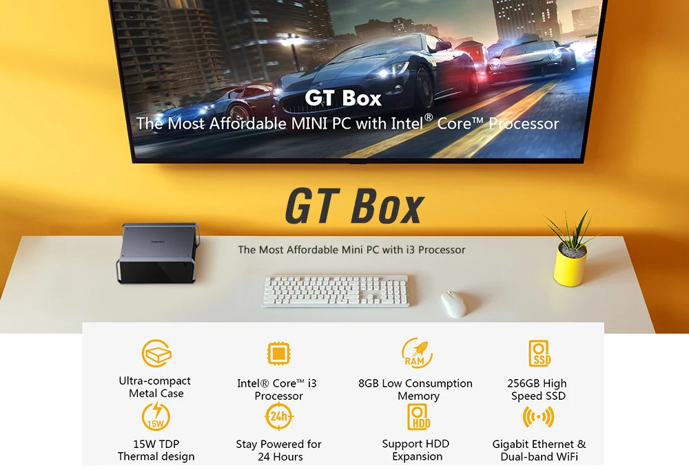 CHUWI GT TV Box Windows 10 Juego Mini PC Intel I3 5005U Intel HD Graphics 5500 de 2,5 \ CHUWI GT TV Box Windows 10 Juego Mini PC Intel I3 5005U Intel HD Graphics 5500 de 2,5 \