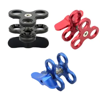 

3 Holes Ball Aluminum Alloy Clamp Diving Light Arm Ball Head Triple-hole Clip Mount Adapter