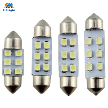 

YM E-Bright 500PCS C5W 31mm/36mm/39mm/41mm white 1210 3528 6 LED Festoon Dome LED Light Bulbs 6S MD Reading Light