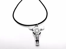 10PCS Viking Skeleton Skull Head Helm Necklace Charm Pendant Animal OX Cow Cattle Leather Rope Necklace cool ivory style cattle bone pendant necklace coffee white pair