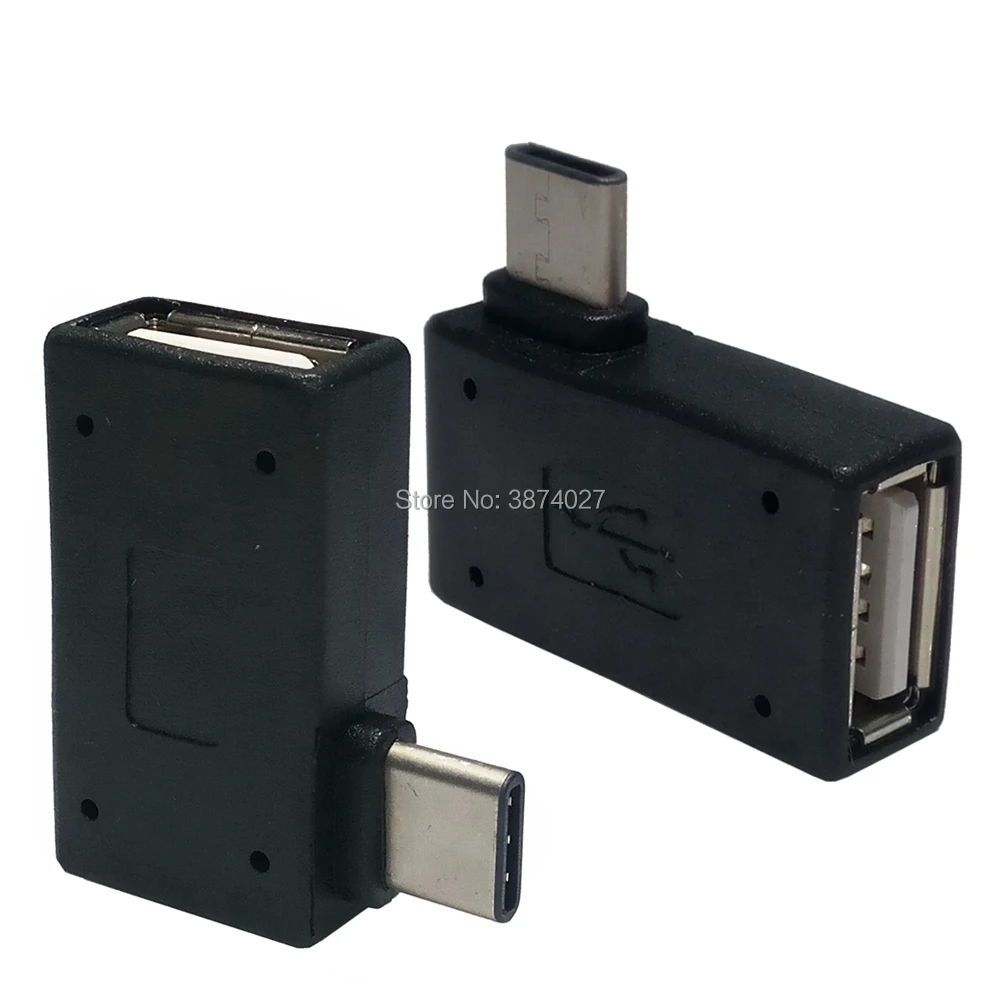 Переходник Type c Usb OTG 3 1 папа 2 0 A мама 90 градусов левый и правый угол адаптер
