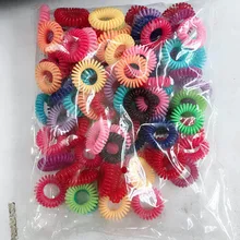 100/пакет пластиковая головка веревка для волос Веревка для девочек QQ круг двухцветная двухслойная резинка-пружинка для волос кольцо G0409