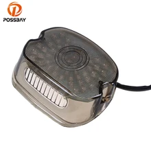 Luz trasera Vintage POSSBAY para motocicleta, indicador de freno para motocicleta, intermitentes amarillo/rojo, ajuste Universal para Harley