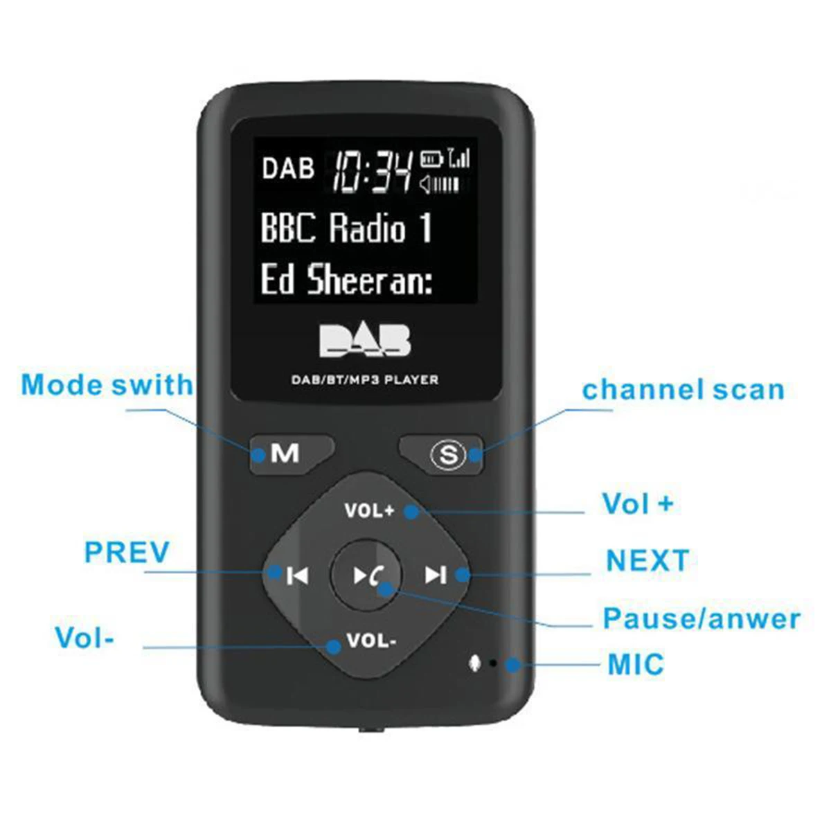 SOONHUA длинные часы 32G портативный карманный DAB радио Bluetooth цифровой радио fm-передатчик mp3-плеер