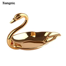 Nuevo Partido Cisne Cisne Creativo Plato de Postre Bandeja de Aperitivos Plato de Fruta plato de fruta de oro y de la astilla P25