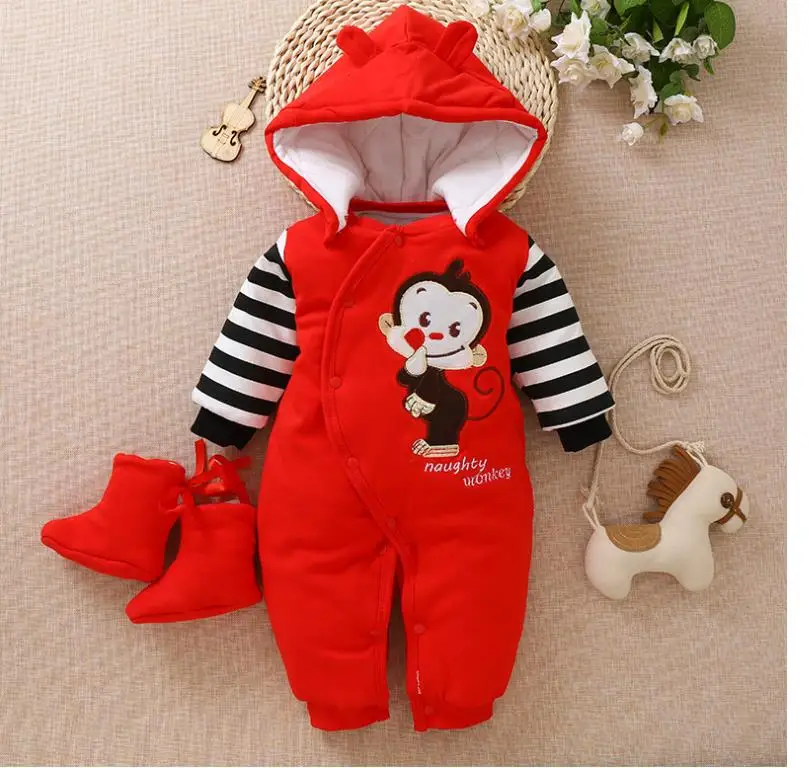 

Little monkey's soft cartoon one-piece cotton-padded jacket