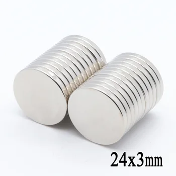 

20pcs 24*3mm N35 Super Strong Powerful Disc Round Magnet Rare Earth Permanent Neodymium 24x3mm