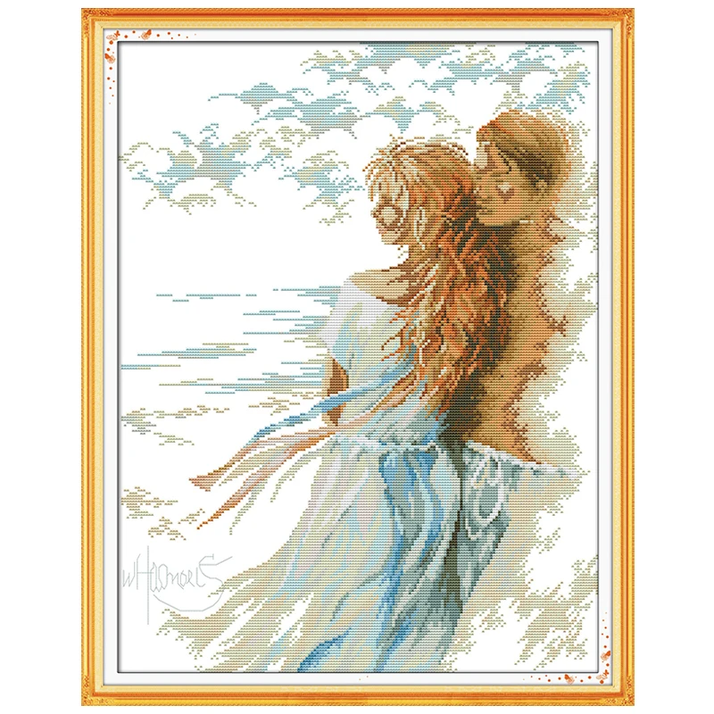 Romantic Lovers Patterns Counted Cross Stitch DIY 11CT 14CT Cross