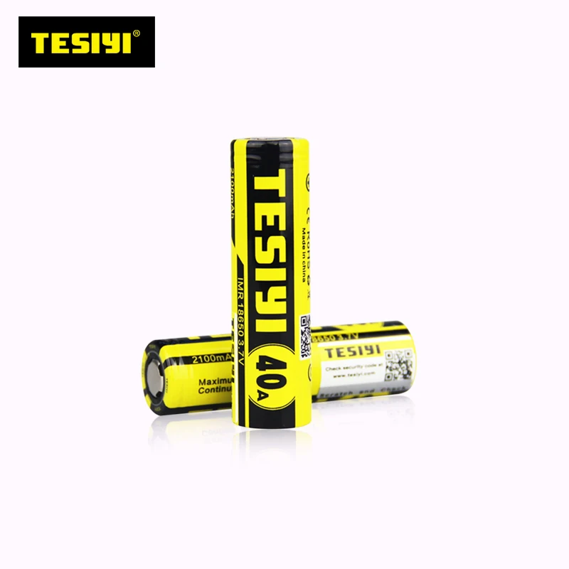 2 шт./компл. TESIYI ICR 18650 батарея 3,7 V 2100mah 40A желто-черный перезаряжаемый литий-ионный Vape электронные сигареты батареи питания