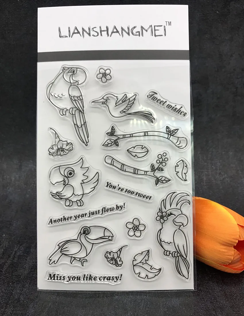 

Birds Transparent Clear Silicone Stamp/Seal for DIY scrapbooking/photo album Decorative clear stamp A801