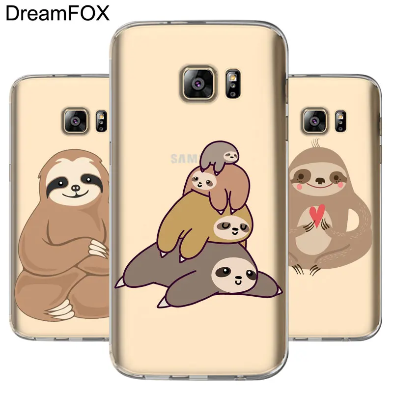 DREAMFOX M135 ленивые милые животные Мягкий ТПУ силиконовый чехол для Samsung Galaxy S5 S6 S7 S8 S9