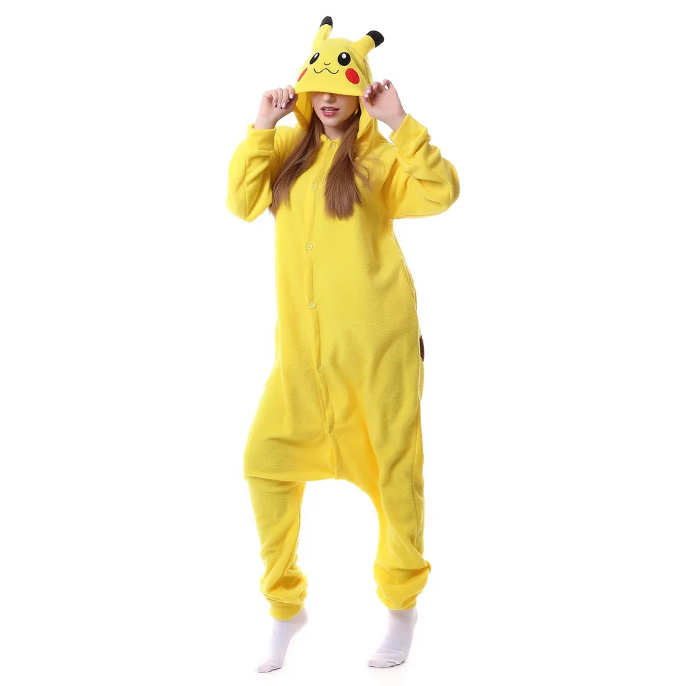

Kigurumi New Winter Sleepsuit Adult Cartoon Pikachu Onesie Kigurums Unisex Animal Onesies Costumes Sleepwear Pajamas Cosplay