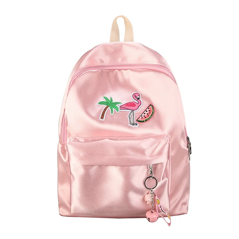

Fashion Women Harajuku Flamingo Embroidery Bag Backpacks Female With Flamingoes Travel Backpack School Bag Pack Sac A Dos Femme