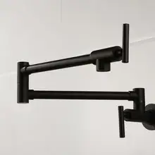 Латунный матовый черный кухонный кран с одной ручкой горшок Наполнитель кран с поворотным носиком настенное крепление холодной ванной кран SF777