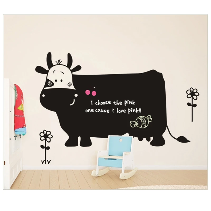 Buy Cute Milk Cow Chalk Board Removable Wall Stickers Vinyl Draw Decor Mural