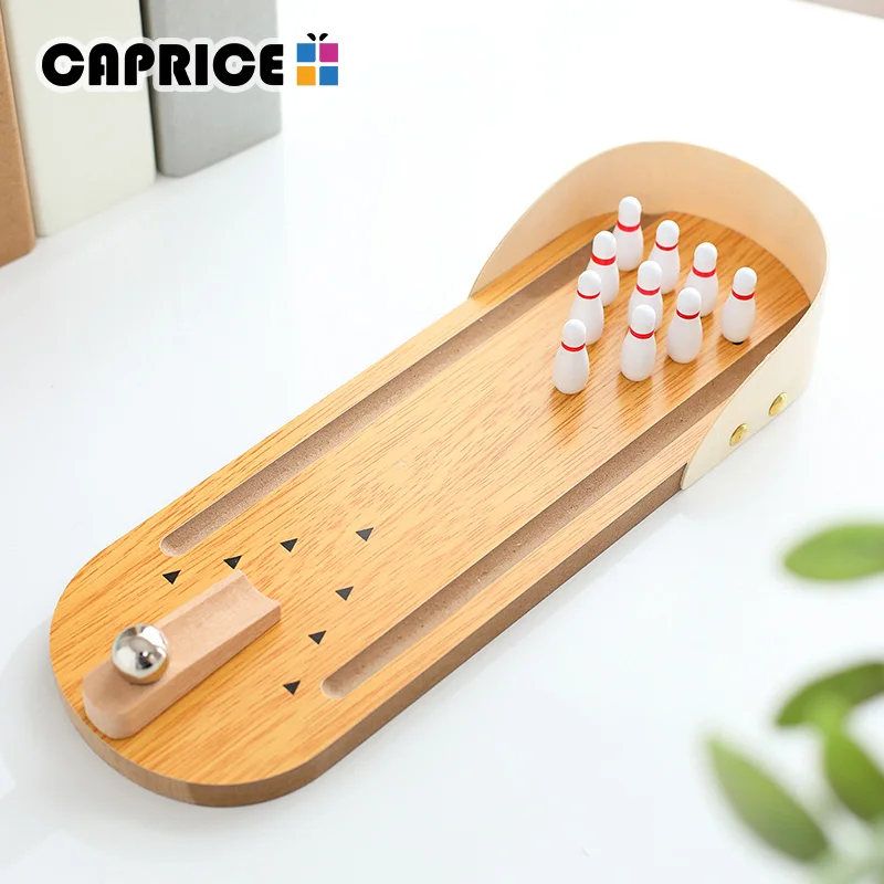 

Mini Wooden Bowling Ball Desk Decoration Wooden Toy Birthday Gift Graduation Decompression Toys Enfeites Para Casa Sport MZBLQ