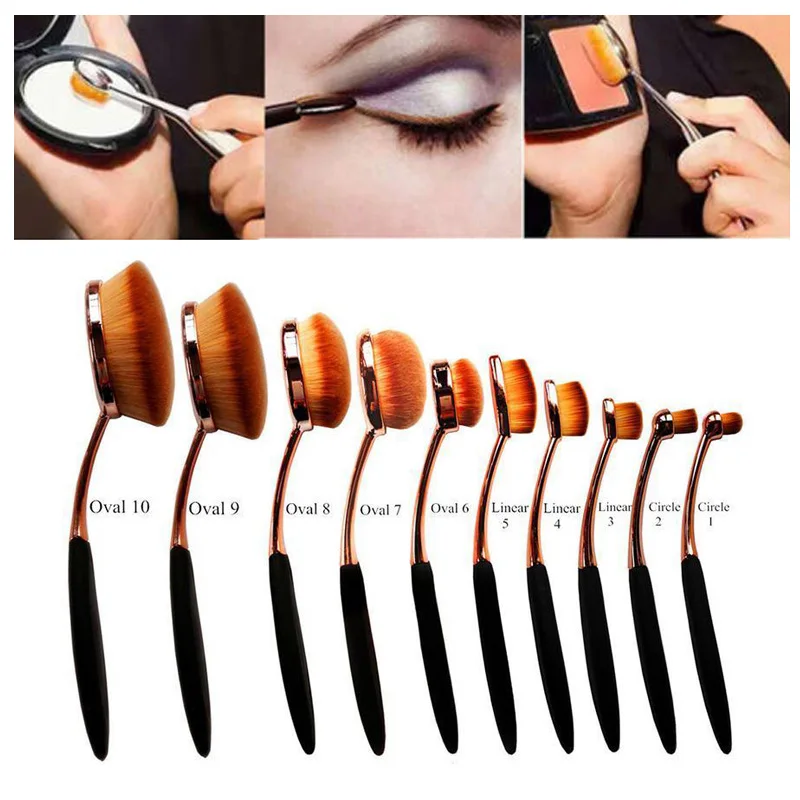 10-pcs-Multipurpose-Oval-Toothbrush-Makeup-Brush-Set-Foundation-Contour-Brush-Soft-Synthetic-Hair-Golden-Ferrule (2)