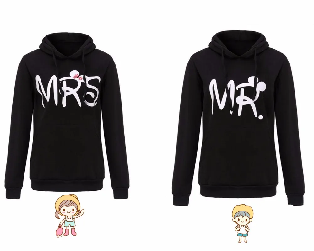 

Unisex Long Sleeve Mrs&Mr Couple Clothes Matching Sweatshirts Hoodies