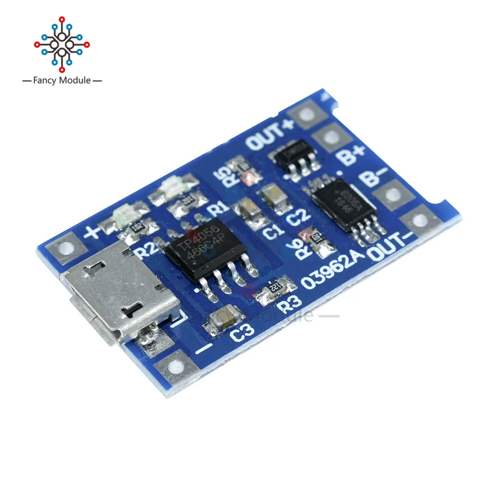 

10PCS Micro USB 5V 1A 18650 TP4056 Lithium Battery Charger Module Charging Board With Protection Dual Functions