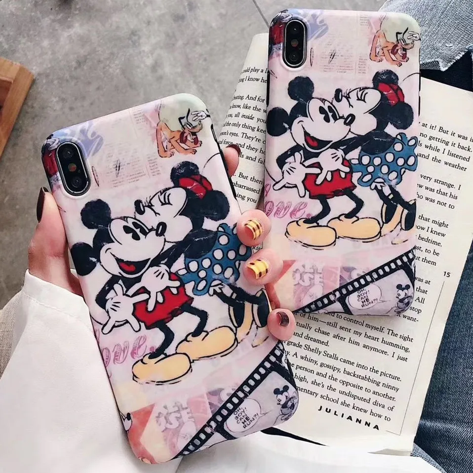 

Phone Case For Samsung Galaxy S9 S8 Plus Mickey Minnie Cartoon Soft case For Note 8 9 Phone Cover For Samsung S10+ S10E Lite