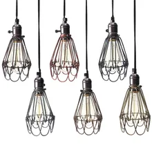 Retro Vintage Industrial Lamp Covers Pendant Trouble Light Bulb Guard Wire Cage Ceiling Fitting Hanging Bars Cafe Lamp Shade