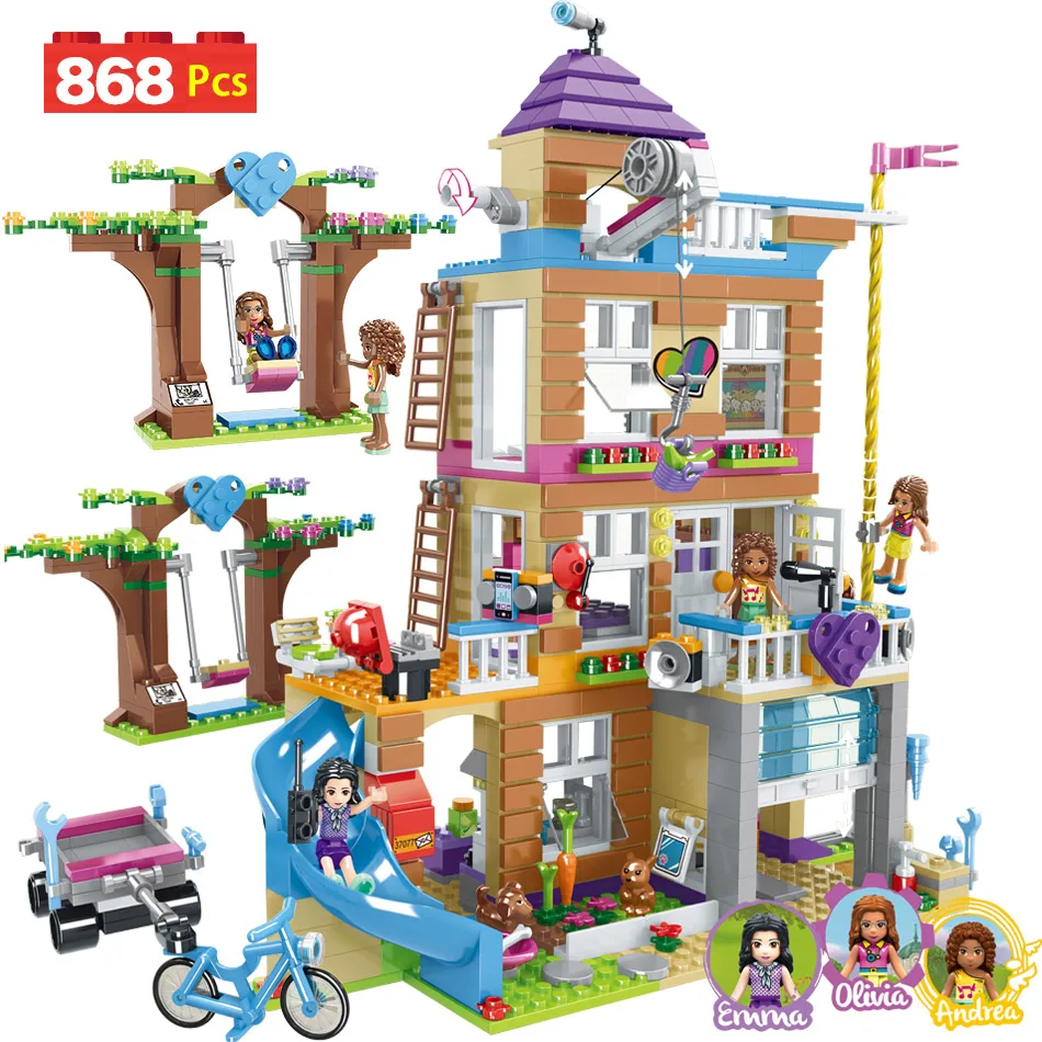 

868pcs Building Blocks Girls Friendship House Model Stacking Bricks Compatible LegoING Girls Friends Figures Kids Toys Gift