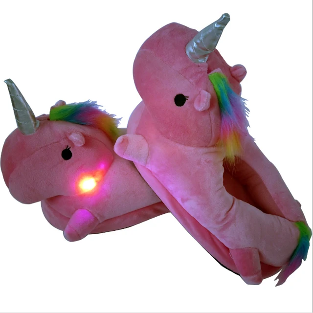 Unicorn Party Led Lighted up Indoor Shoes for Adult Unisex Glowing
