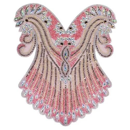 Большая Горячая фиксация стразы аппликация Кристалл железо на патчи отделка украшение для праздничного платья одежда украшена 1 шт - Цвет: pink