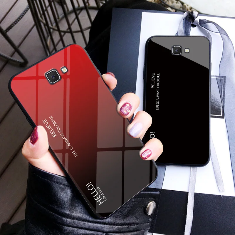 Градиент закаленное Стекло чехол для телефона samsung Galaxy J6 J4 плюс J3 J8 2018 J5 J7 Pro 2017 J2