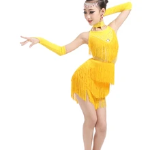 Новинка Обувь для девочек кисточкой Костюмы для латиноамериканских танцев платье для танцев спандекс Холтер горный хрусталь Костюмы для бальных танцев платье для танцев ча/Румба/Samba производительности одежда