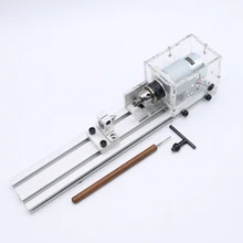 Mini Lathe Beads Machine Woodworking DIY Lathe Polishing Cutting Mini Drill Rotary Tool Standard Set with Power Supply DC 24V