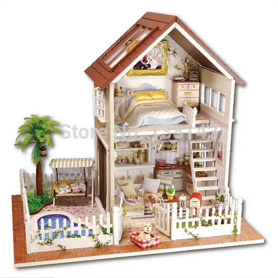 A025 casa muñecas de madera en 3D, muebles en Miniatura, casa de muñecas en Miniatura, modelo grande, 1:12, envío gratis|house villa|house materialhouse doll - AliExpress