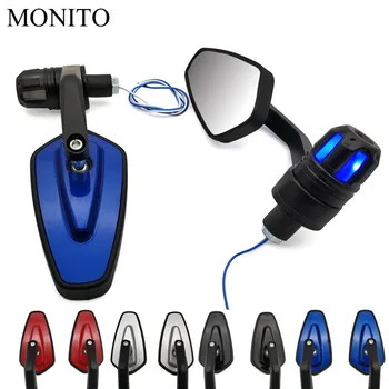 

22mm Motorcycle Handle Bar End Mirror Rear View Side Mirror Turn Signal For SUZUKI RM85 RM125 RM250 RMX250 RM 85 125 250 RMX 250
