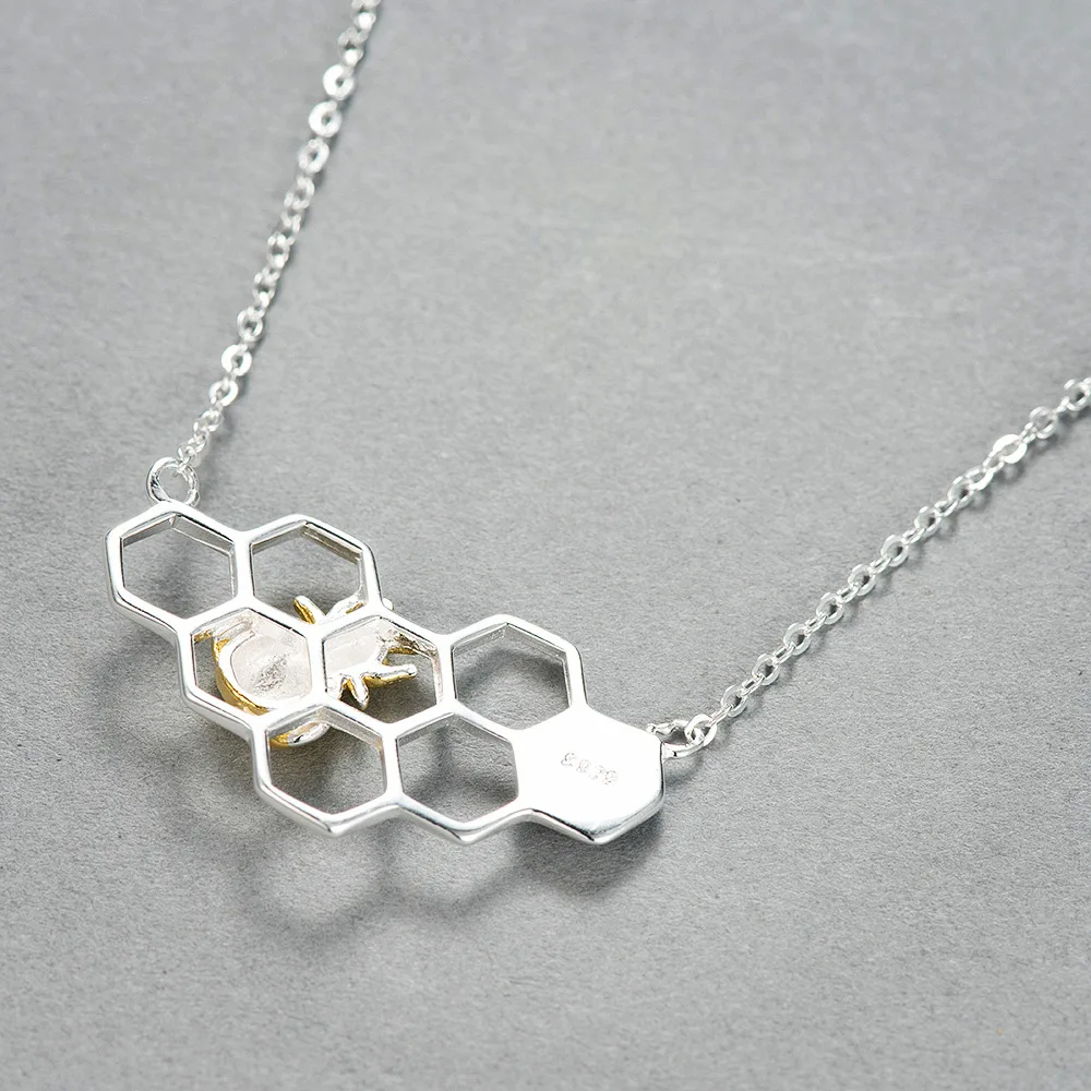 Цепочка с подвеской в виде пчелы из серебра 100% пробы|charm choker|fashion chokerchain pendant |