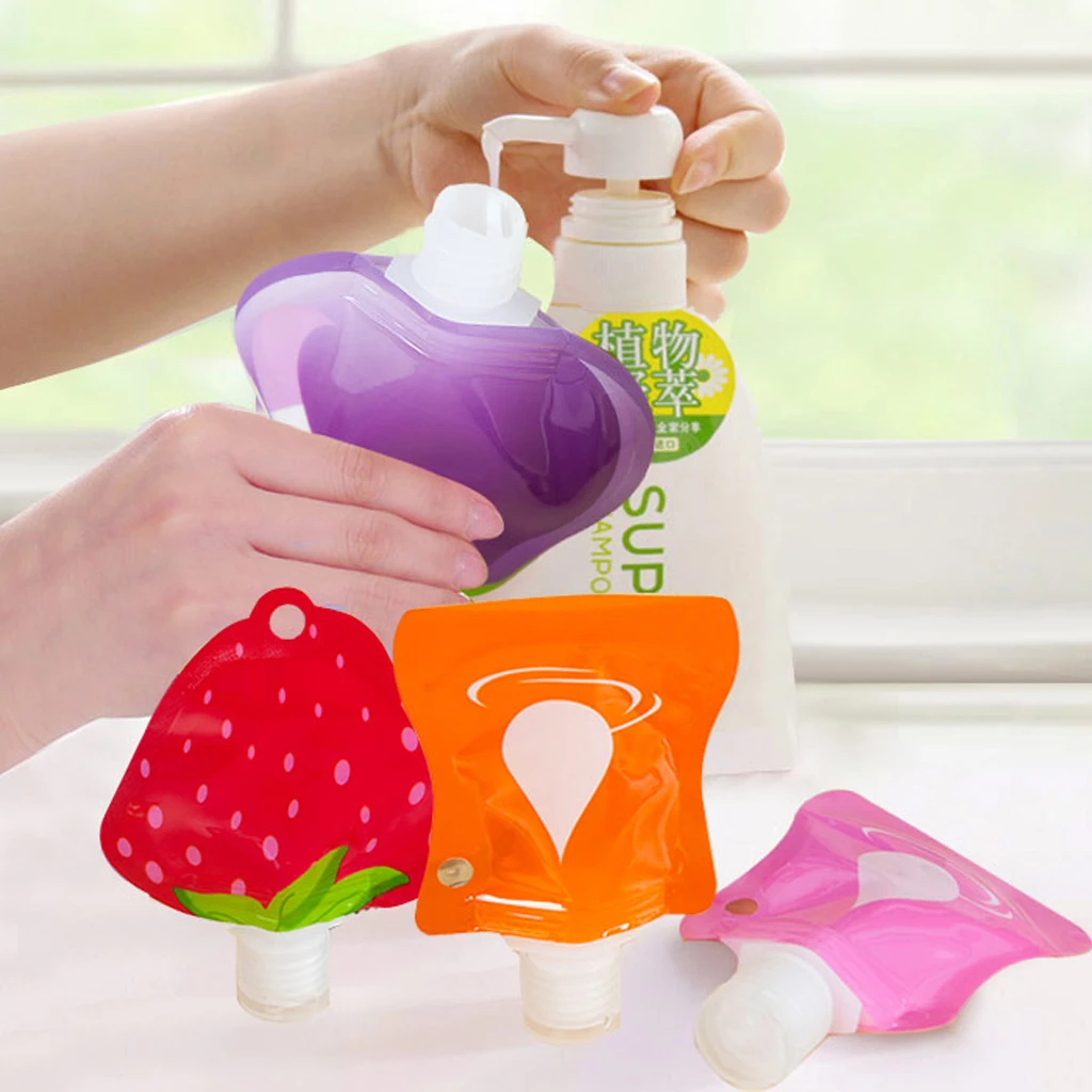 3-Pack 28ml Refillable Reusable Empty Squeeze Pouch Lotion Shampoo Cleaner Shower Gel Body Lotion Makeup Squeezable Bag Bottles