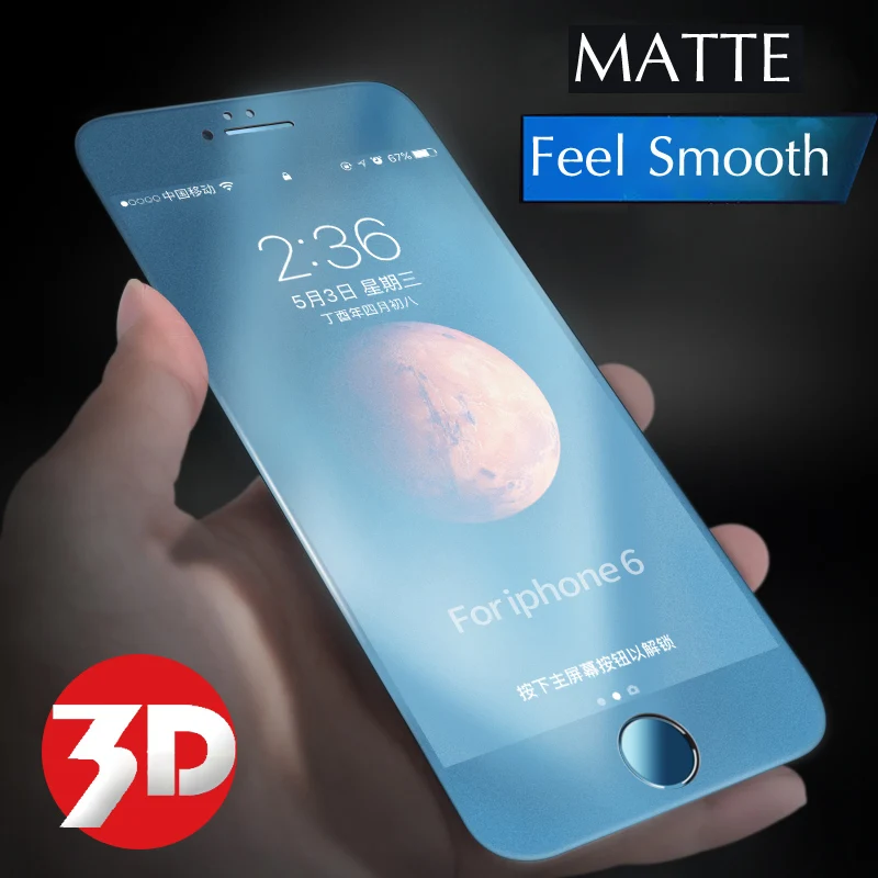 Goedkoop YKSPACE 9 H 3D Gebogen Zachte Rand Volledige Cover Matte Gehard Glas Screen Protector voor iPhone 6 6 s 7 8 Plus Anti Blue Ray Ogen Care