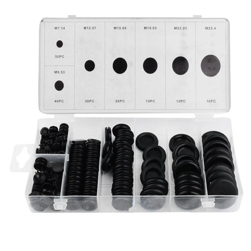 

7 Sizes Rubber Grommet Firewall Hole Plug Set 170Pcs Electrical Wire Gasket Kit Hardware Tool For Car Machine Pump Water Pipe