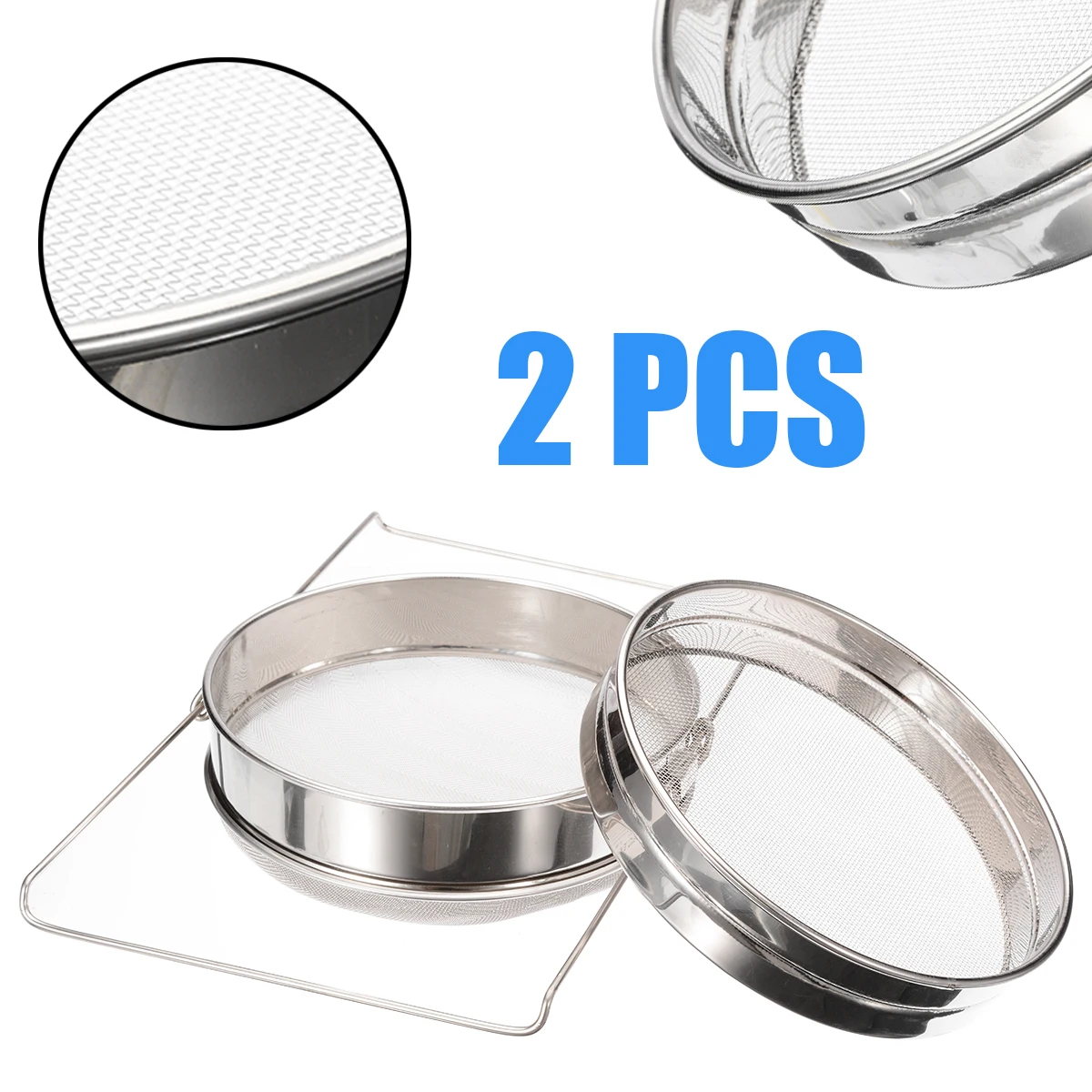 Mayitr Stainless Steel Beekeeping Double Layer Honey Filter Settling Tank  Colanders Strainers For Kitchen Tools