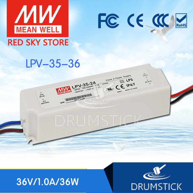 Meanwell LPV 35 36 В 1A meanwell в Вт одиночный выход Индикатор импульсный источник