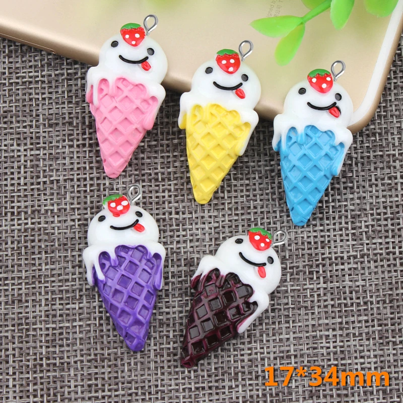 10 шт 17*34 мм ручной работы DIY Полимерные Подвески в виде мороженого кавайный