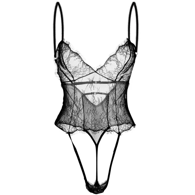 

Sexy condole belt is linked to the back of the pajamas transparent lure lace.