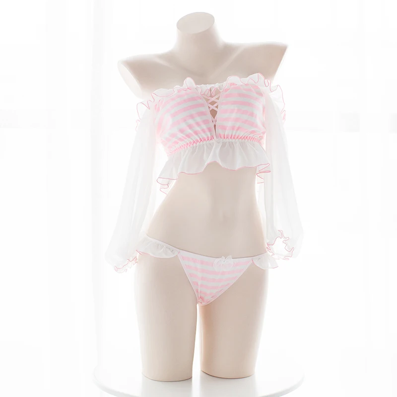 Комплект женского белья из 2 предметов милый и сексуальный шифоновый комплект в