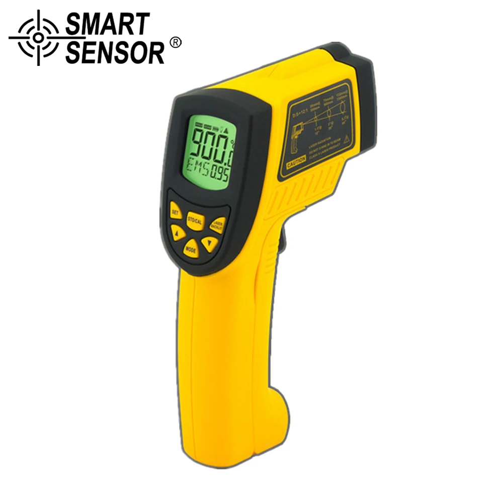 

SMART SENSOR measure range -50~900C(-58~1652F) Non-contact Digital IR infrared thermometer Laser Infrared Thermometer meter