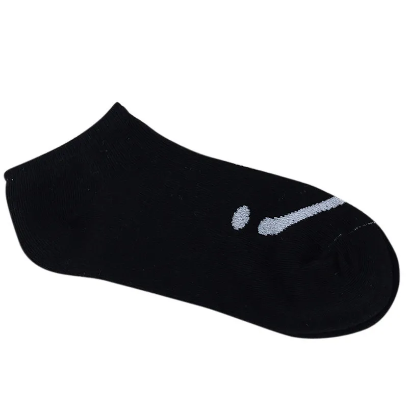 Модные удобные хлопковые носки унисекс в полоску; 1 пара; короткие носки - Цвет: Black