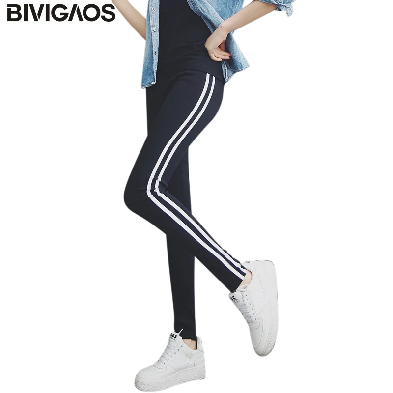 BIVIGAOS корейские новые модные женские хлопковые леггинсы с белой стороны тонкие