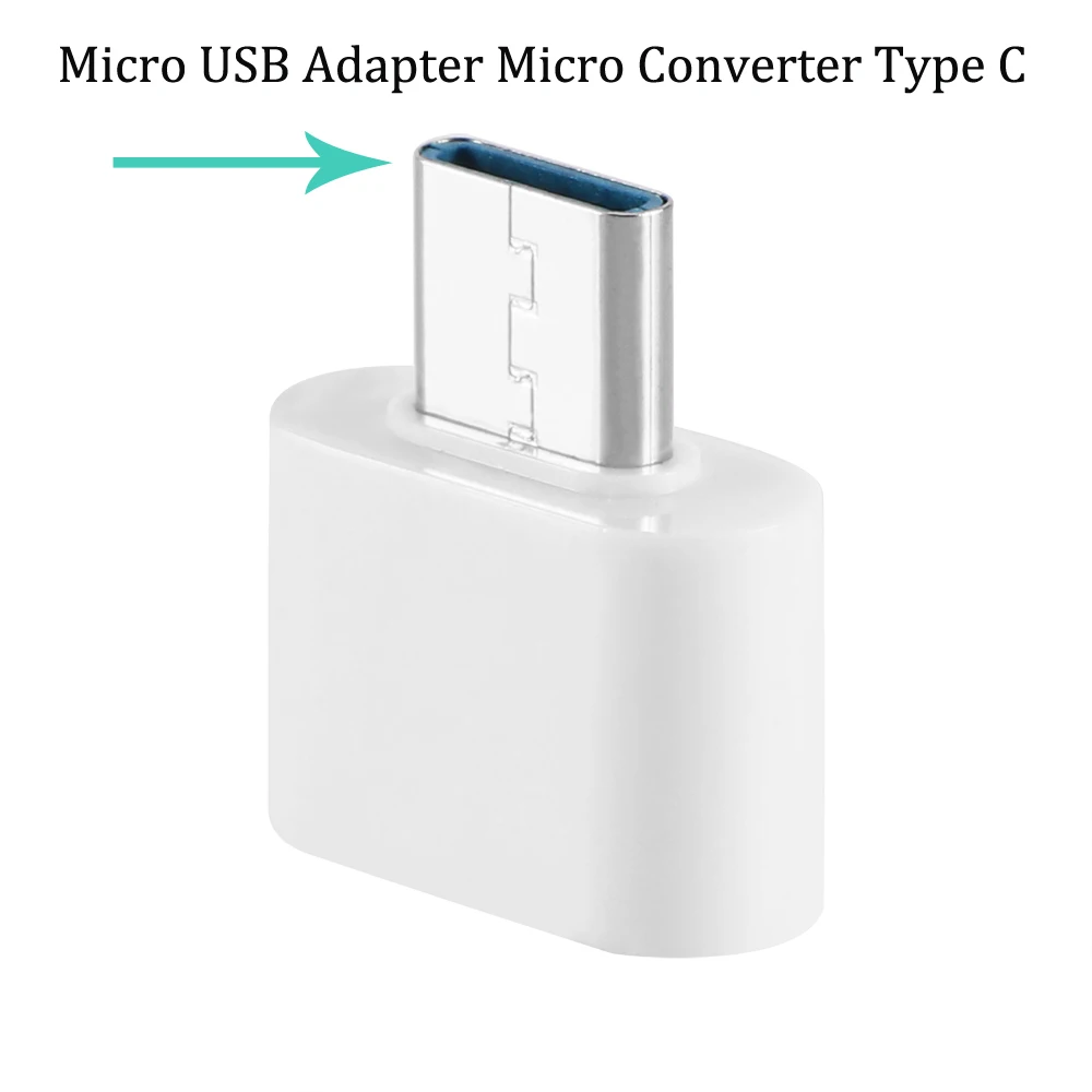 POWSTRO Мини OTG USB кабель OTG адаптер микропроцессор type C адаптер Micro USB конвертер USB для планшетных ПК Android - Цвет: Type-c white